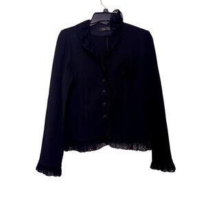 Teri Jon Black Lace Trim Jacket